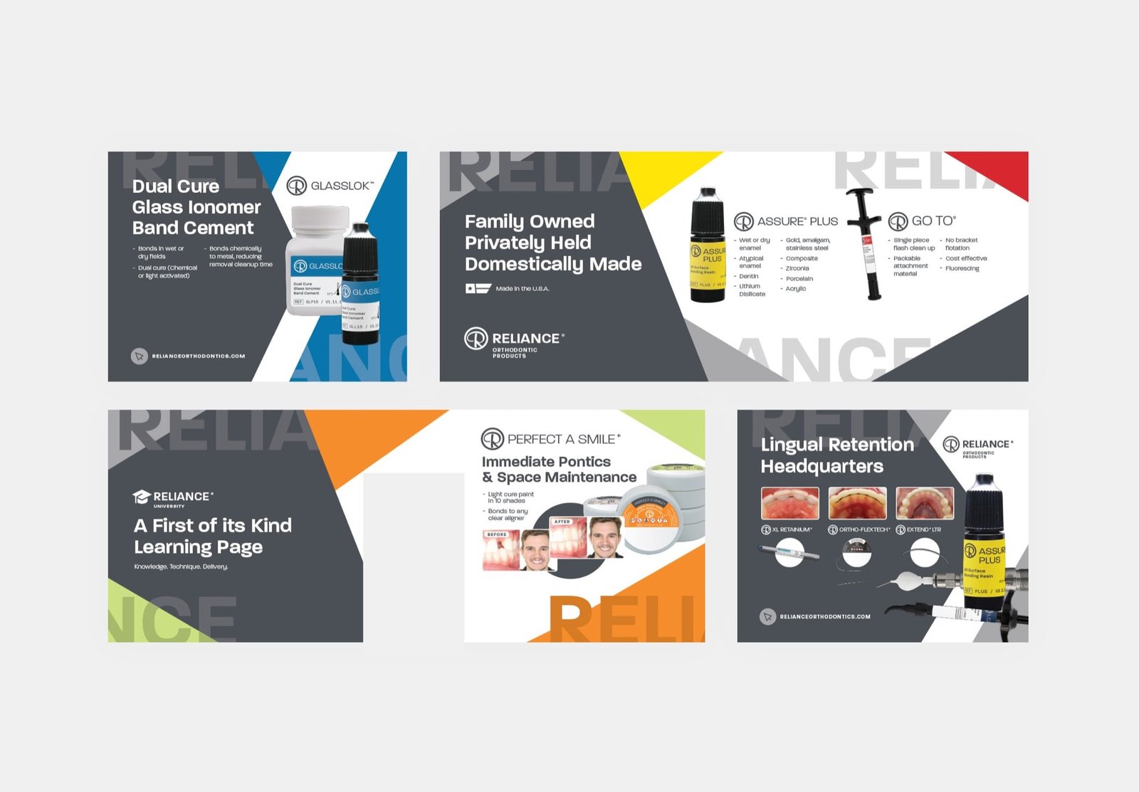 Reliance Orthodontic Products collateral and booth system